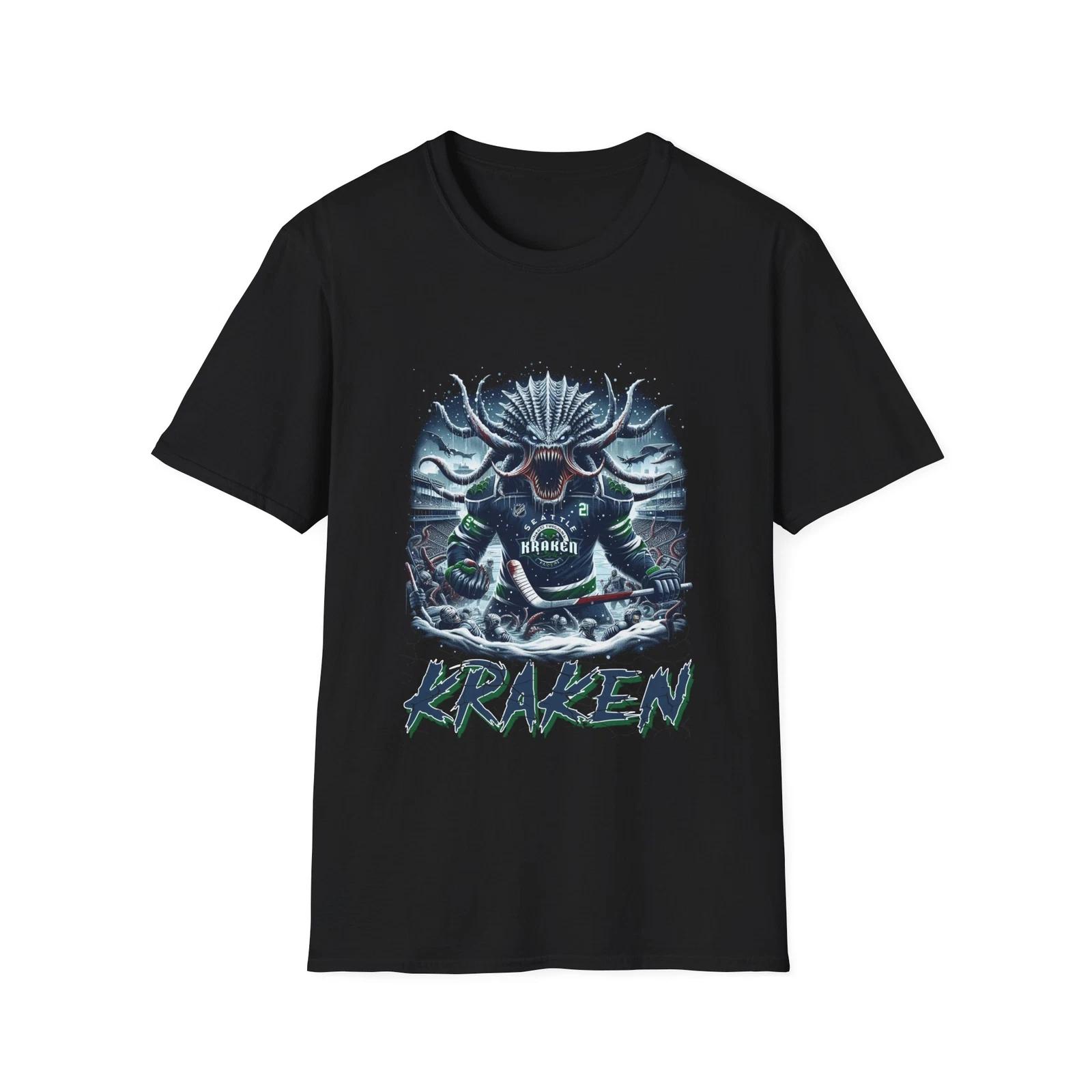 Unleash the Depths - Seattle Kraken Horror Mashup T-Shirt XL