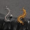 Creative Stainless Steel Centipede Stud Earrings for Women Unique Gold Color Bug Personality Ear Bone Nail Earrings Y2K Jewelry