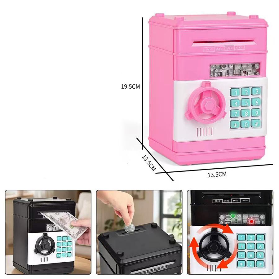 High-Standard Piggy Top-Grade Bank Top-Grade Automatic Compact Size Premium-Quality Safe Premium-Quality Coins Top-Grade Cash Premium-Quality Saving светло-зеленый
