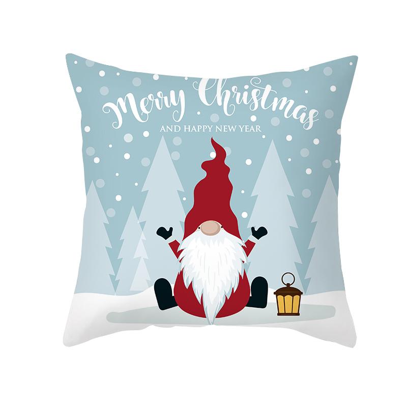 Christmas Cushion Cover Gnome Santa Sleigh Sofa Pillowcase  Decorations Navidad