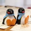 Cute Pingus Penguin Family Doll Ornaments Car Decoration Figure Collectible Model Statue Boy Girl Toy Gift With Seamless Pasting