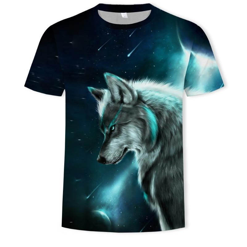 Men's 3D Printed T-Shirt Animal Pattern Printing Short Sleeve O-Neck Pullover Casual Top