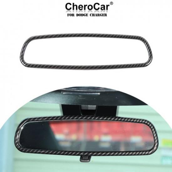 Rearview Mirror Cover Trim Inner Accessories For Dodge Charger 10+ Carbon Fiber