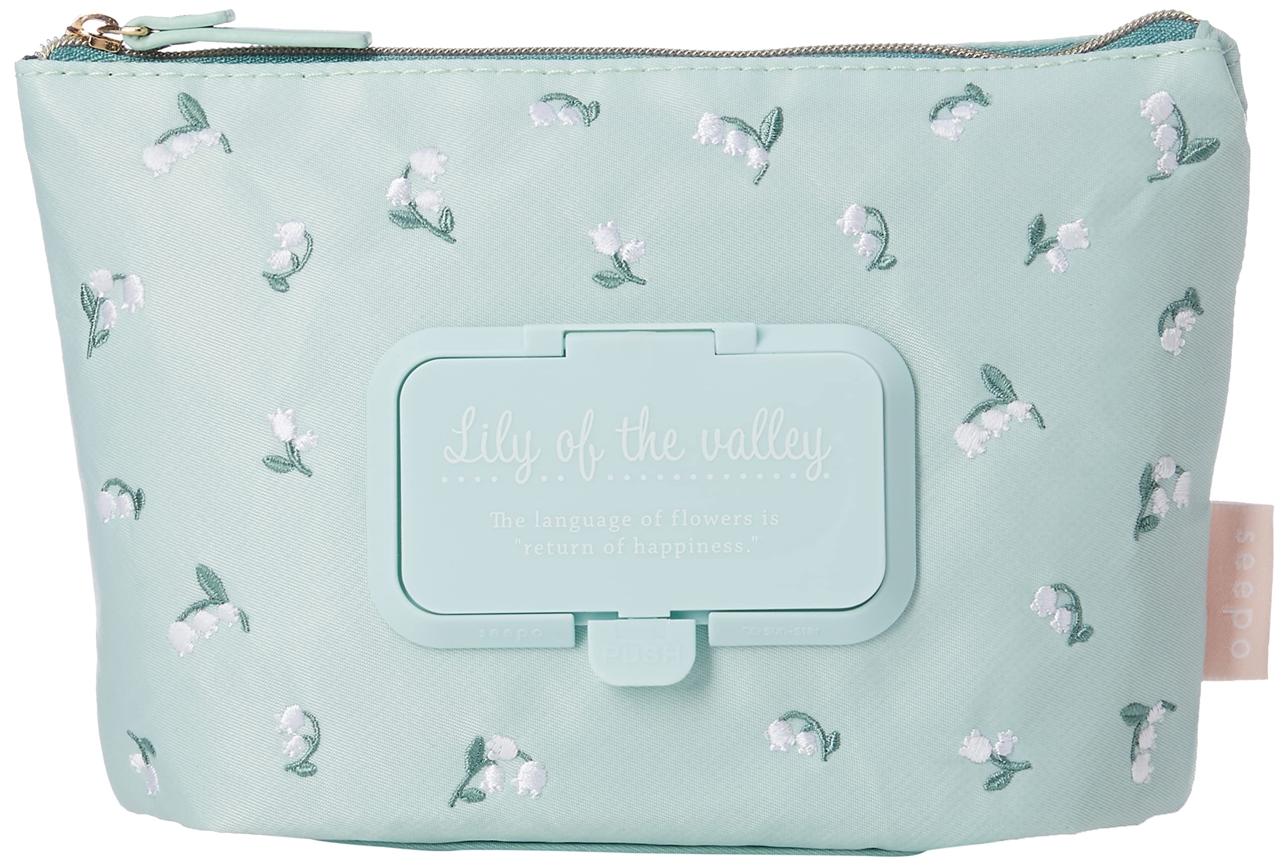 

Makeup Case Sunstar Stationery Sheet Pouch Seapo Push Embroidery Lily of the Valley [Sunstar Stationery]