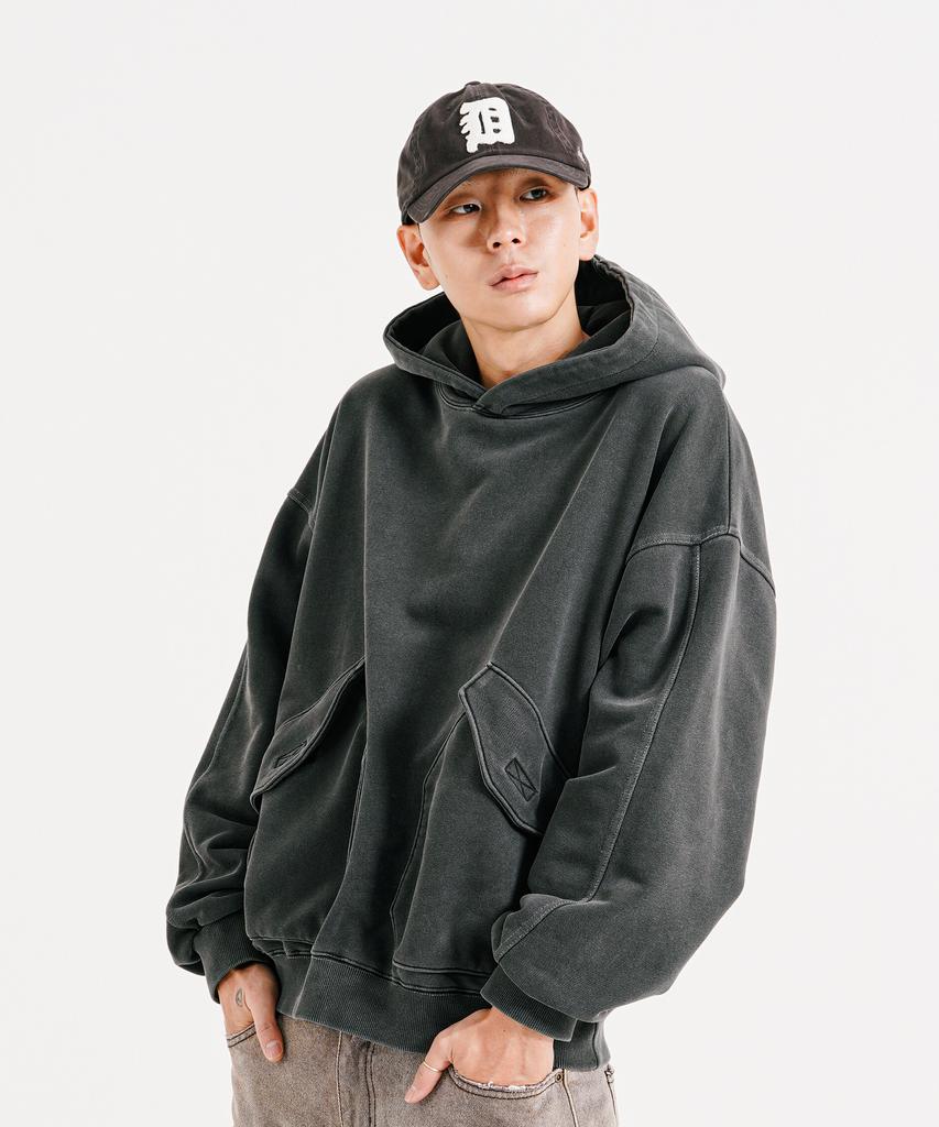 Big Pocket Pigment Hoodie Dark Gray Jjhd9162