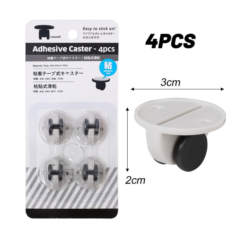 4Pcs/Set Universal Storage Box Sheave Mini Trash Can Mobile Pulley Furniture Fixed Casters