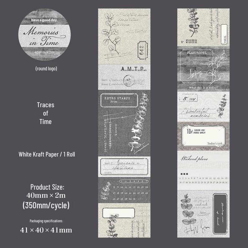 Day's Memory Series: Retro Collage Die-cut Tape for Journaling (6 Types)