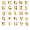 Exquisitas Contas de Alfabeto de Cobre com Charme Dourado de 26 Letras A-Z para Colar, Pulseira, Bracelete, Acessórios, Joias DIY
