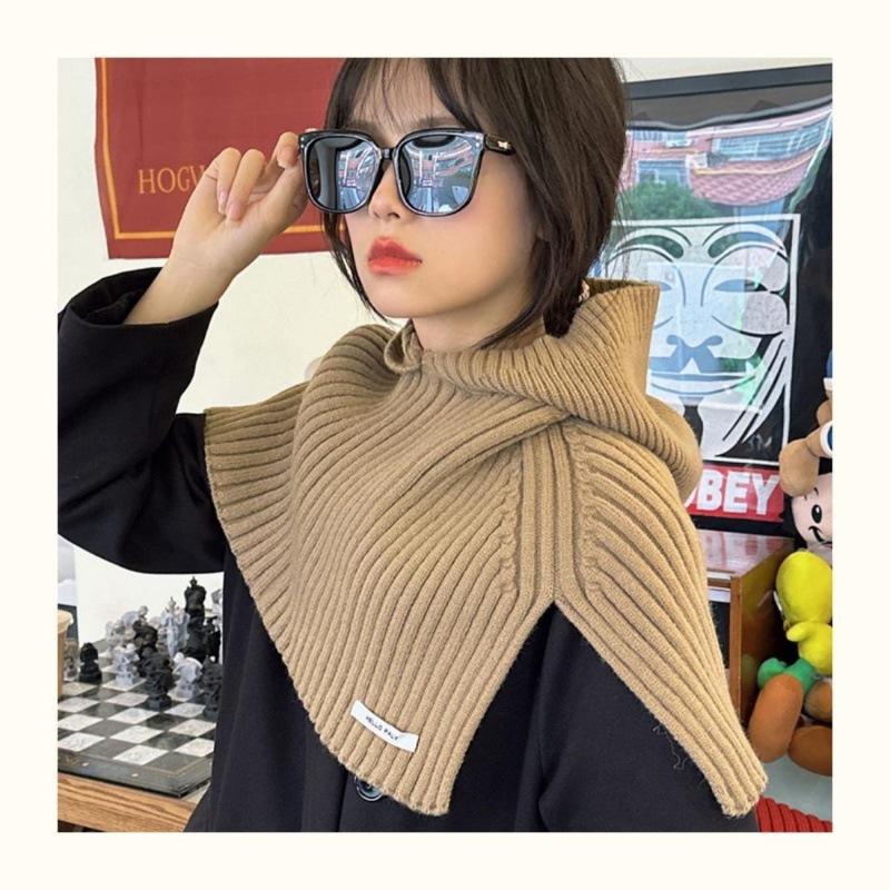 Warm Knit Hooded Shawl: Autumn/Winter Windproof Wool Pullover Hat