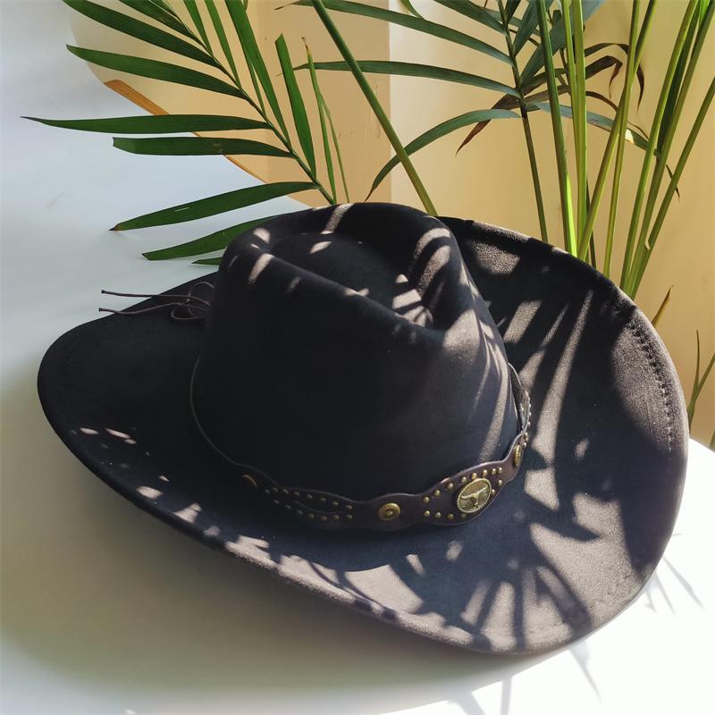 

Wide Brim Cowboy Hats for women retro cowboy Hat men Jazz hat Suede Top Hat Felt Fedora Hat vintage Panama sombrero hombre 56-58