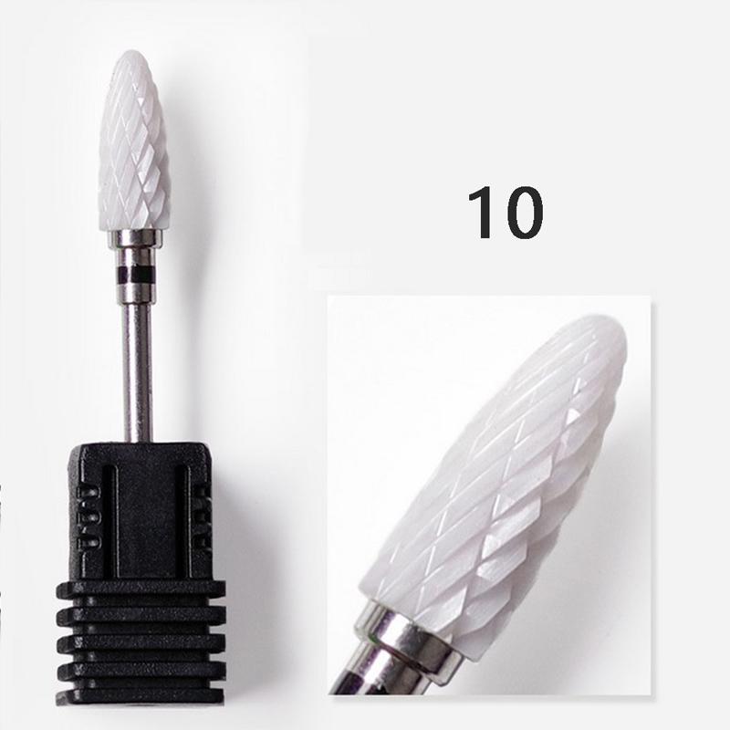 Ceramic Nail Drill Bit Art Smooth Flat Top Rotary Manicure Pedicure 3/32" Shank