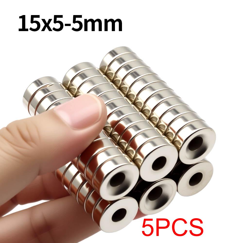 15x5-5mm Super Strong Neodymium Magnet N35 NdfeB Permanent Magnetic imanes Round With Holes Powerful Magnets Refrigerator Magnet