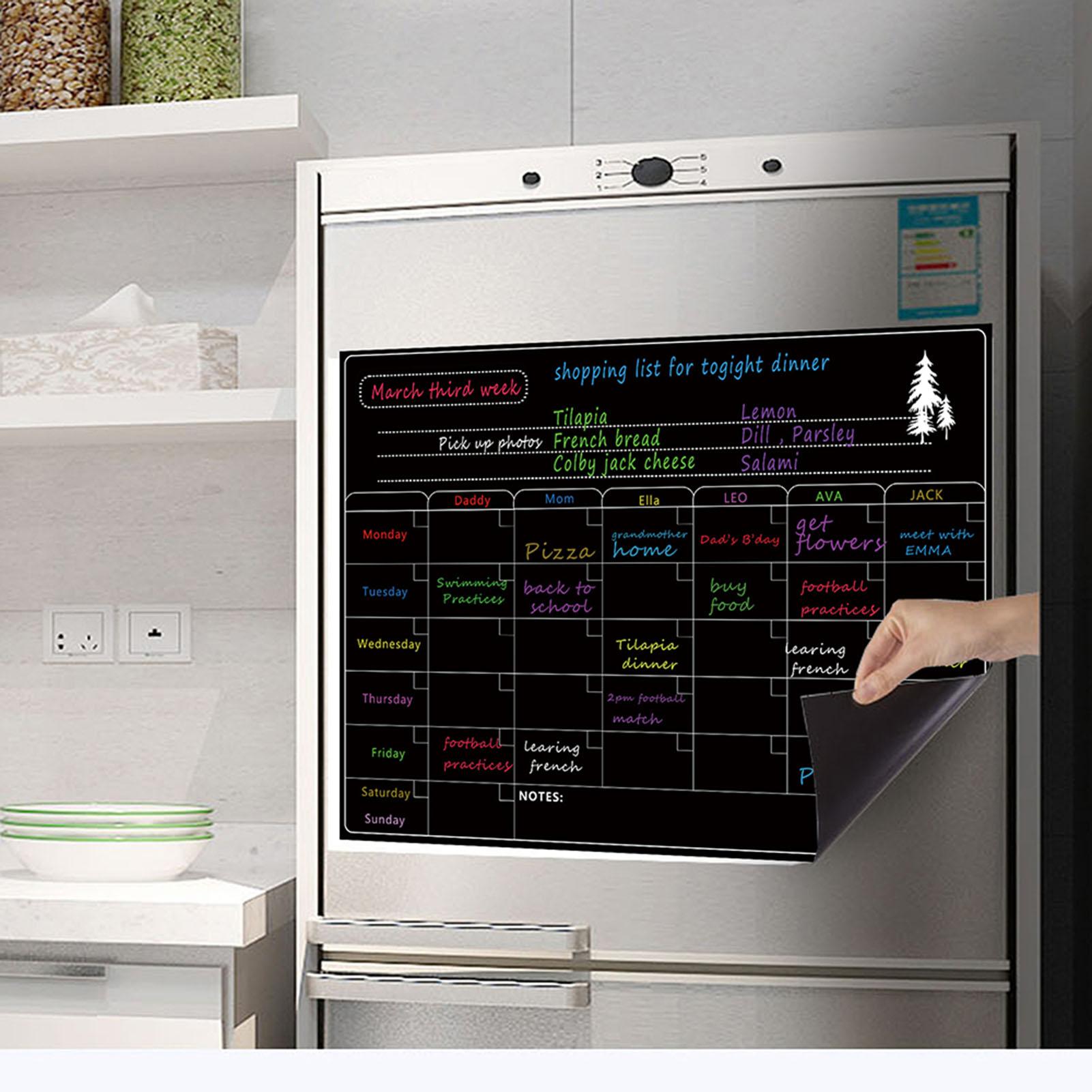 

Magnetic Dry Erase Board Calendar Whiteboard Refrigerator Stickers Kitchen Fridge White Board for Weekly Monthly чёрный