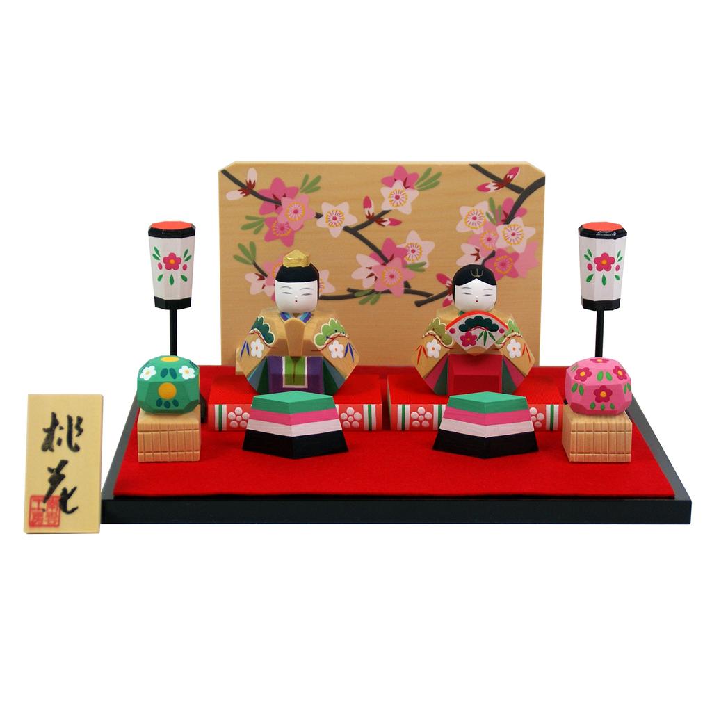 Osaka Choseido Hina Compact Mini Itto Name Wooden Tag Bonus Included Made In Hina Peach Blossom Doll, Hina, Wooden, Carving, Engraved, (Sent