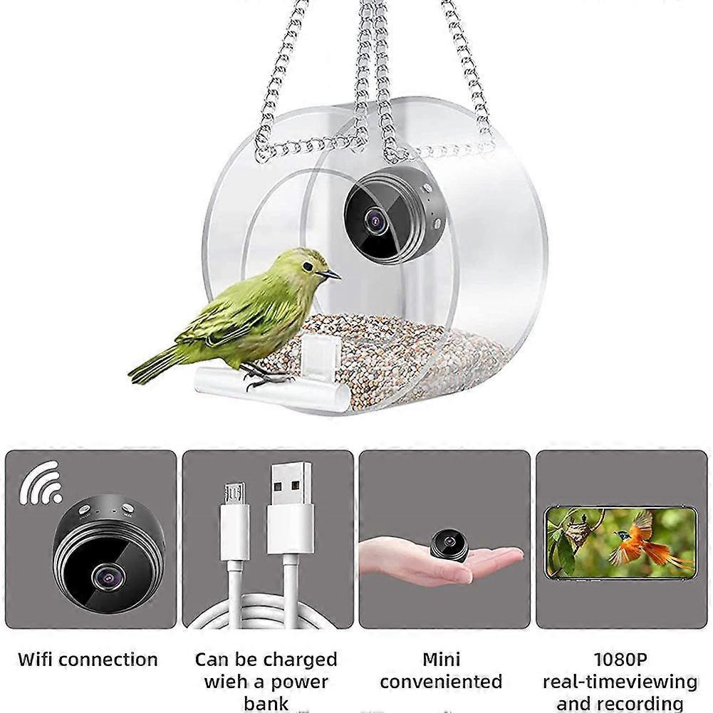 Räumungsverkauf Jetzt Intelligenter Vogelfutterspender mit Kamera, 1080P Vogelbeobachtungskamera Automatische Videoaufnahme & Bewegungserkennung Für Außen I Bird