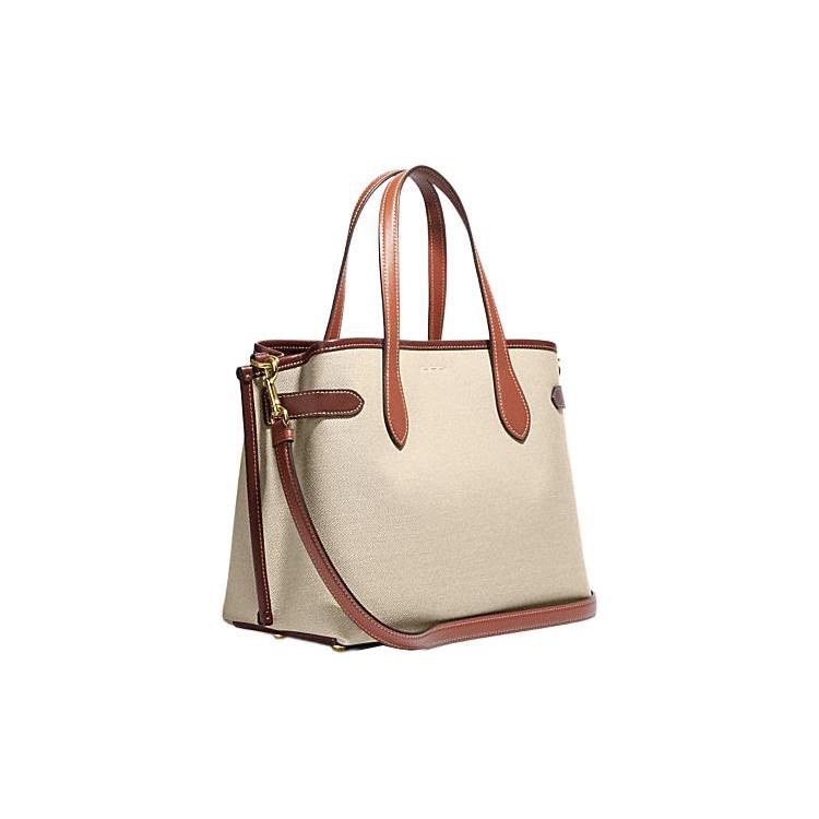 New COACH Carryall Fabric With Cow Leather Shoulder Bag, Crossbody Bag, Handbag Tubas Women's Beige CH189-IMNAM