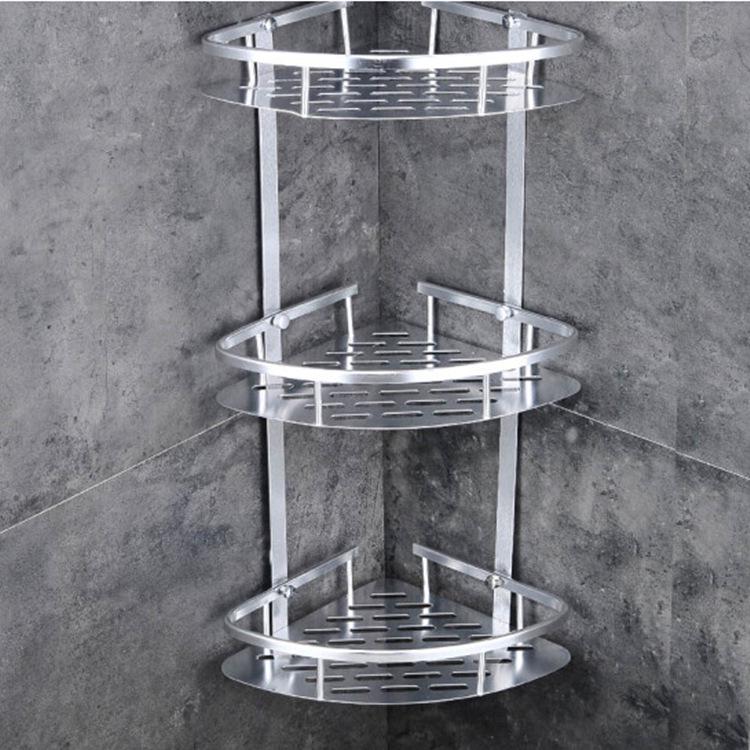 Punch-Free Space Aluminum Bathroom Shelf - Three-Layer Tripod with 1.2 Triangle Plate