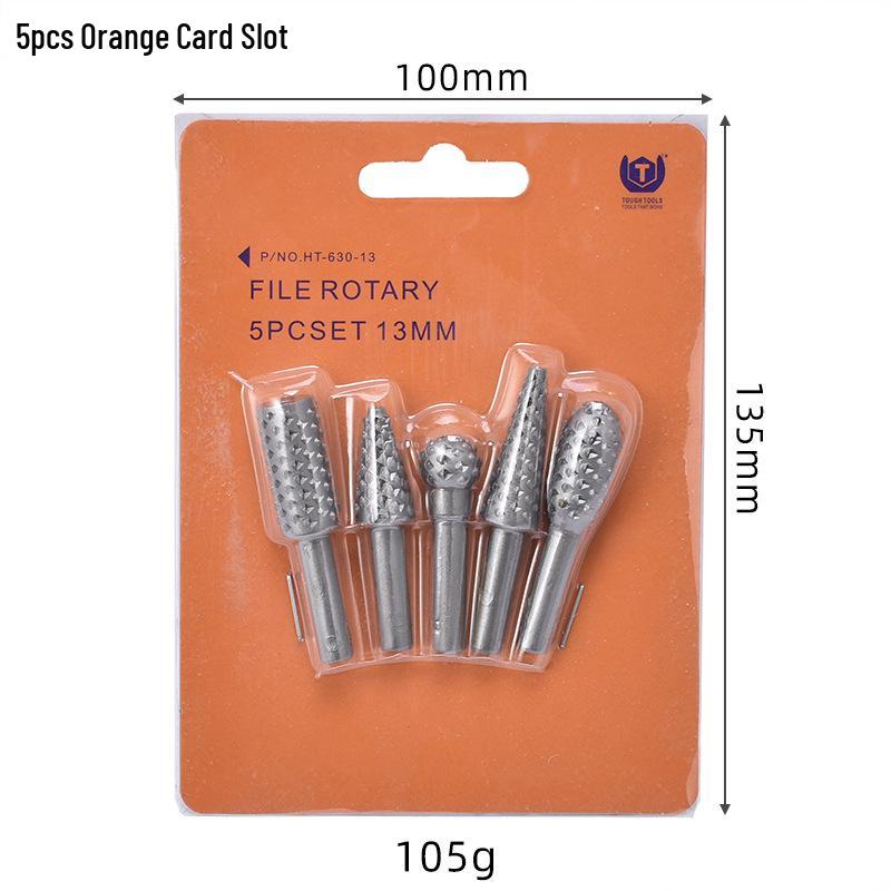 5-Piece Woodworking Rotary Burr Set - Irregular Shape Carving & Grinding Heads