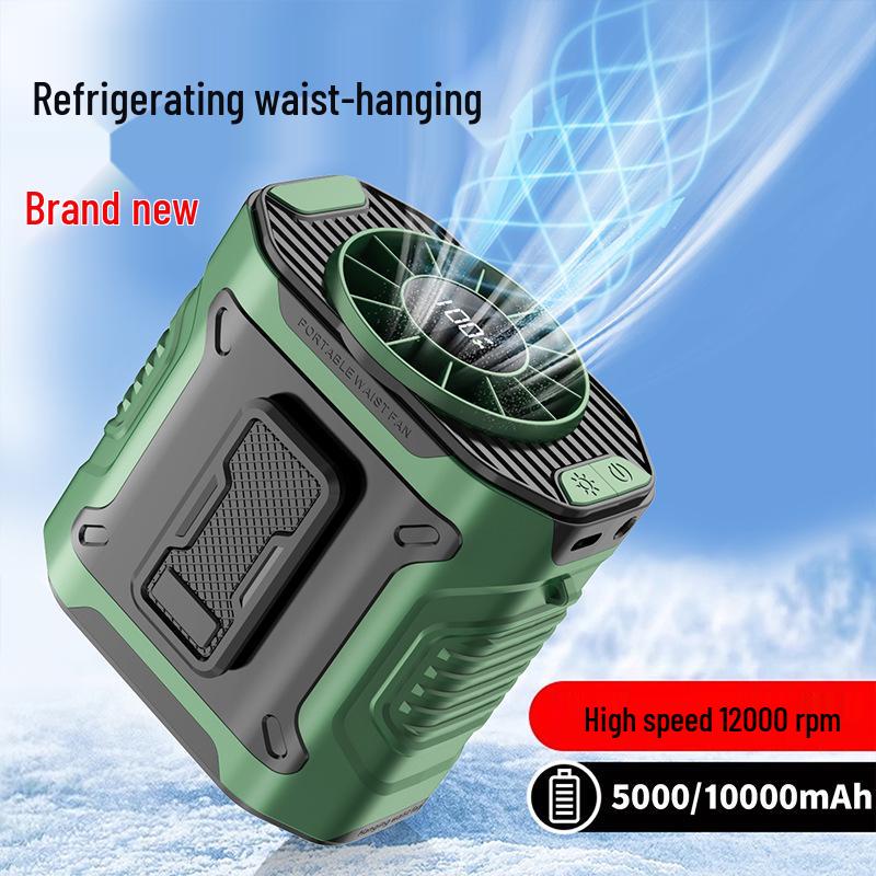 Portable Hanging Neck Waist Fan for Camping and Construction, Long Battery Life, Summer Cooling