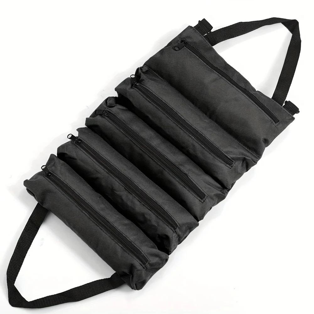 1pc Heavy-Duty Roll-Up Tool Bag for Professionals, Multi-Pocket Oxford Fabric Organizer for Mechanics, Electricians, Plumbers