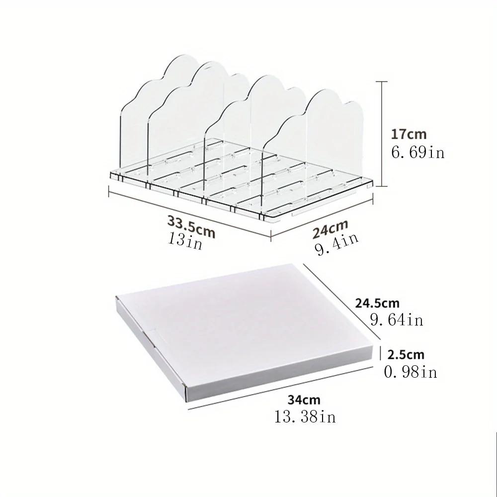 

Adjustable Acrylic Bookends Stand Desk Organizer Wardrobe Divider Shelf for Bookcase Cabinet Libraries - Magazine Holder
