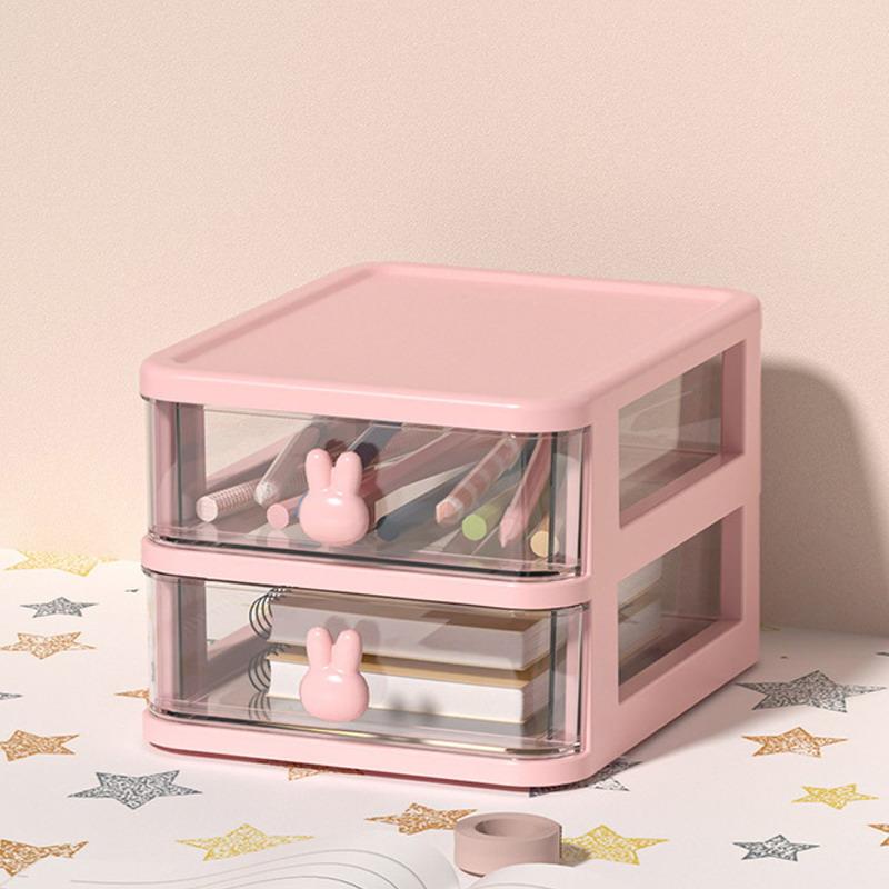Chic 2/4-Tier Desk Organizer With Drawers - Ideal For Office Supplies, Jewelry & Cosmetics Storage - Portable Divider Box