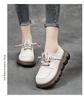 Mocasin moale din piele naturală pentru femei, Stil britanic 2025 - Primăvară/Toamnă, Talpă groasă, Cu șireturi, Versatili, Pantofi confortabili