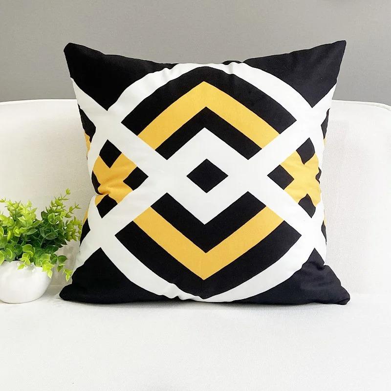 Office Living Room Home Pillowcase Colorful Striped Geometric Pattern Pillowcase Car Ornaments