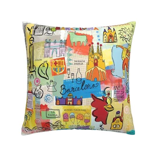 Nordic Graffiti Cushion Cover, Linen Pillow Cover, Sofa Cushion Cover Decoration 40x40 45x45 50x50 60x60, Can Be Customized