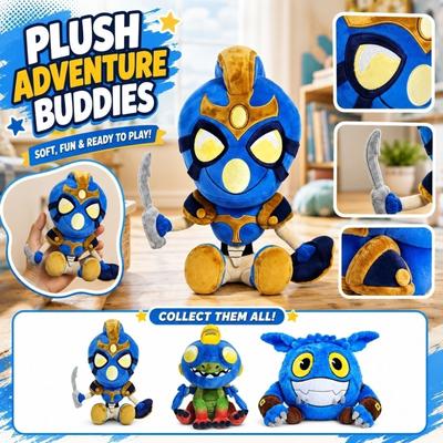 Plush Doll Soft Stuffed Toy Character Figure with Mask and Accessories Sitting Pose for Collectors and Gift Display
