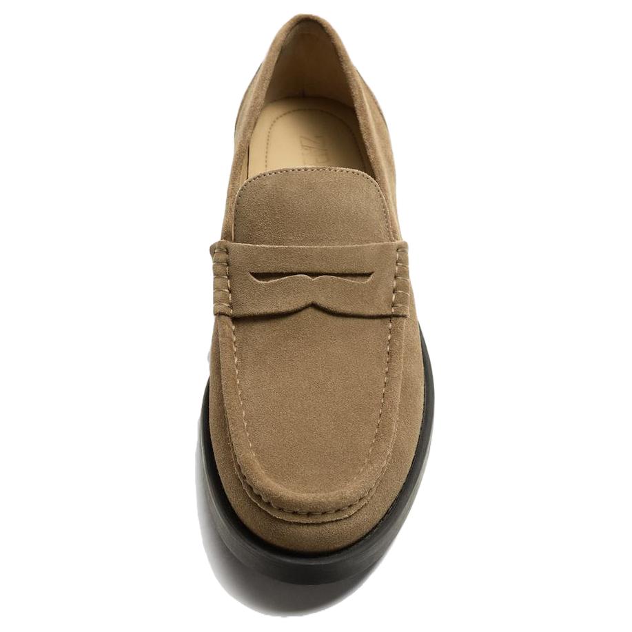 Zara Fashionable Comfortable Versatile Loafers Men Shoes Brown 12626520131