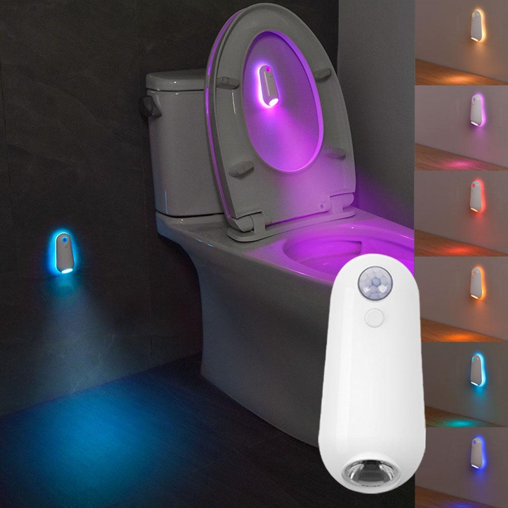 

Многоцветный светодиодный настенный ночник с датчиком движения, магнитный ножной светильник, RGB-проектор, туалетные светильники для внутреннего освещения