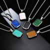 Classic Geometric Dog Tag Pendants Necklace for Men Women Stainless Steel Silver Cool Casual Street Jewelry