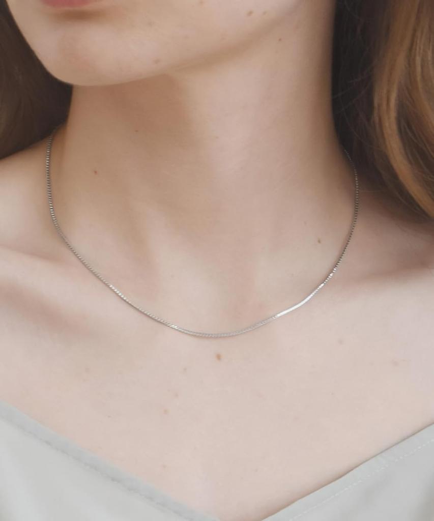 Collar de Acero Inoxidable Veneciano Para el Día a Día Viene con Caja de Regalo [Hothrty] Mujer, Cadena, Acero, Fino, Delicado, Cadena, Forma Y, Plata, Oro, Lindo,