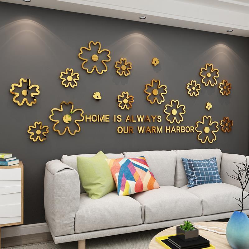 Self-Adhesive 3D Acrylic Wall Stickers for Living Room and Bedroom Decor
