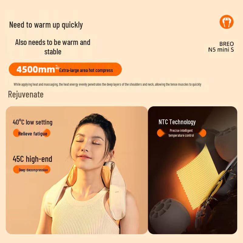 Breo N5miniS Wireless Neck and Shoulder Massager CN plug (adapter included)