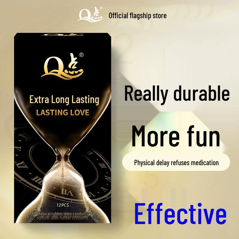 Q-Point Ultra-Thin Ribbed Large Particle Long-Lasting Safety Condoms, Adult Intimate Products.