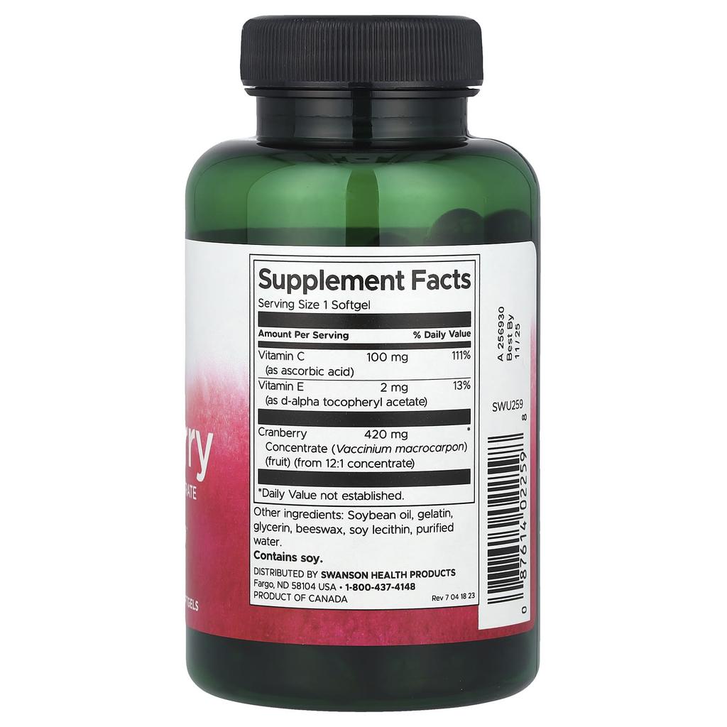 Cranberry, Natural Fruit Concentrate, Super Strength, 60 Softgels