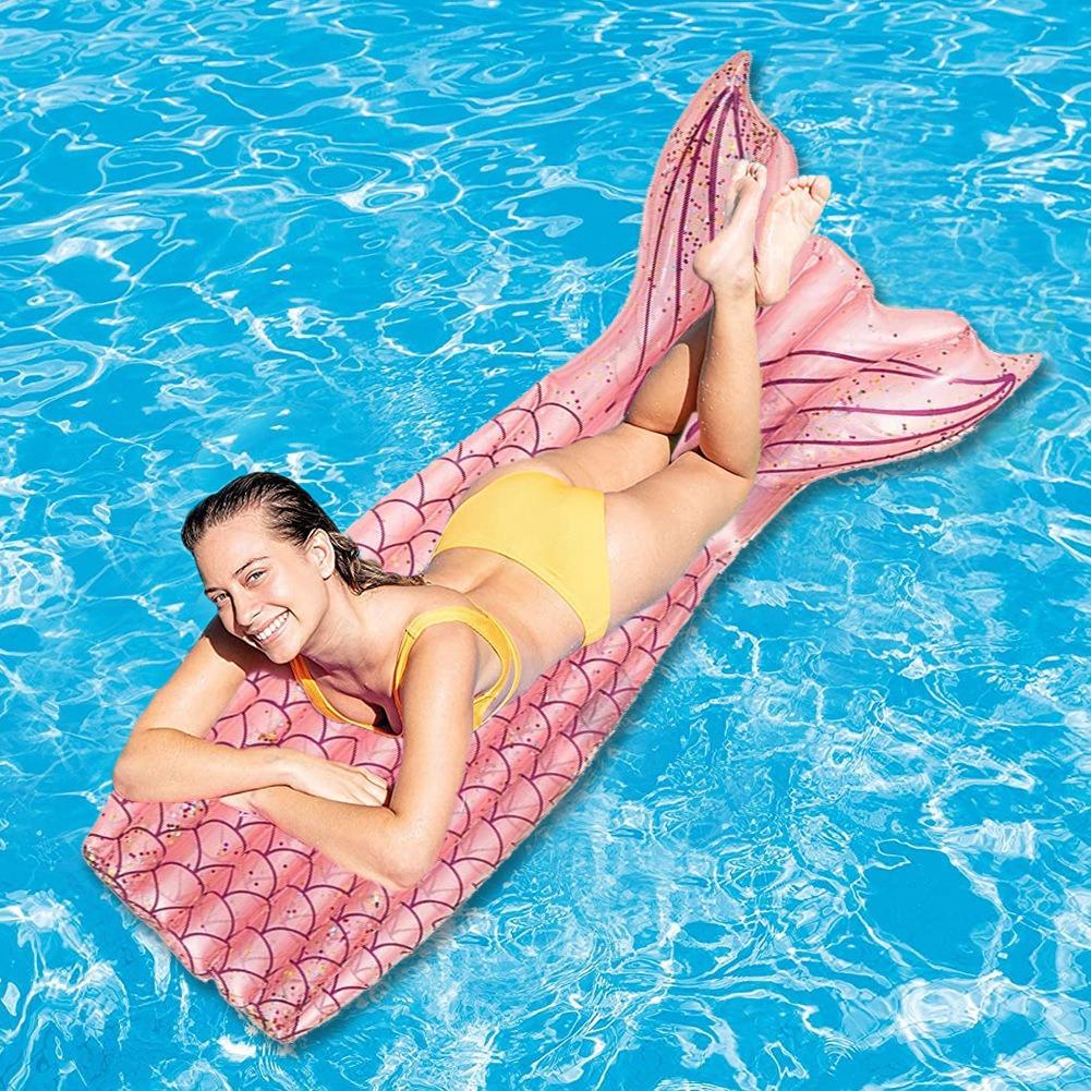 New Inflatable Floating Row Outdoor Foldable Backrest Clip Net Floating Bed Water Inflatable Supplies Deck Chair Floating Bed