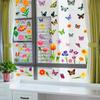 Window Cling Decal Butterfly Flower Pattern Friendly PVC No Residues Easy Application