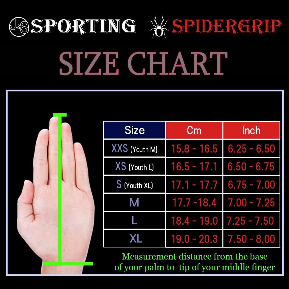 Spidergrip Nonslip Batting Gloves American (XL, Flag)