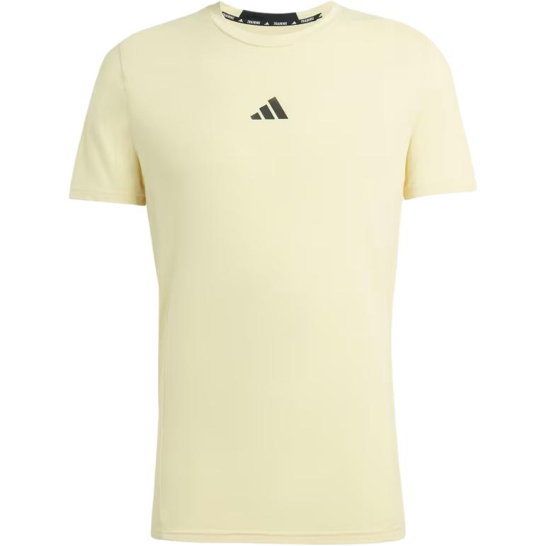 Adidas Лого Футболка Slim Fit с круглым вырезом и коротким рукавом Мужские топы Желтый JI5773 M