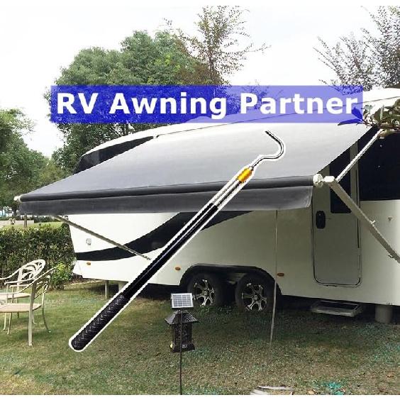 Portable RV Awning Opener Puller Reach Rod Pole For Tent Shelter Camper Canopy, Extends From 16" To 60" With Multi-Section Locking