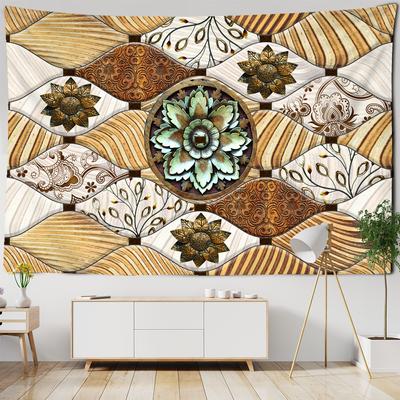 Arazzo Mandala da Appendere al Muro Retro Bohemien Stampa Psichedelica Poliestere Decorazione da Parete per Camera da Letto Panno di Sfondo