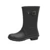 rain boots square buckle rain shoes women's medium tube women's adult fashion shoes high tube kitchen non-slip shoes work rubber shoes women