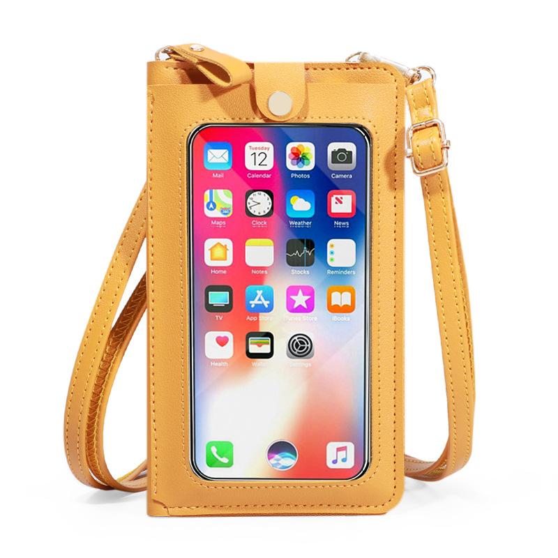 Borsa da Cellulare Touch Screen più Recente da Donna Borsa Grande Capacità Colore Puro Borsa a Tracolla da Donna Portafoglio da Donna Borsa a Spalla Singola Multifunzione