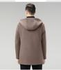 Brand Men's Korean-Style Wool Hooded Mid-Length Double-Faced Wool Down Coat Windbreaker