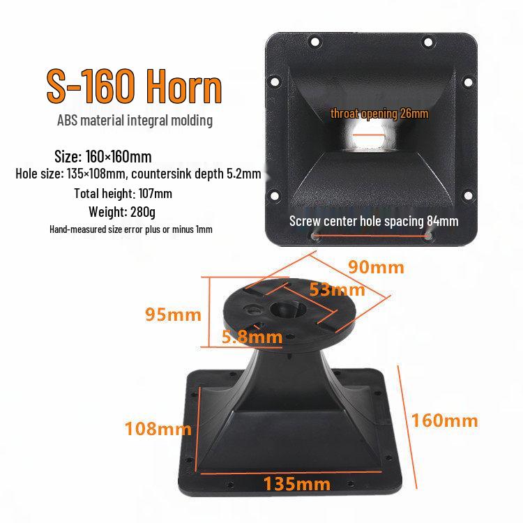 Speaker Treble Horn Throat Opening 26mm 38mm Integrated Flat Square Tube Accessories