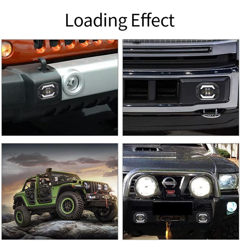 5" Flush Mount LED Light Pods Fog Light Working Lamps Bars 12V 24V Super Bright for Jeep Truck Offroad 4x4 SUV ATV UTV