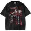 Chainsaw Man Denji Vintage Washed Anime Graphic T-Shirt, Unisex Streetwear Loose Casual Cotton T-shirt